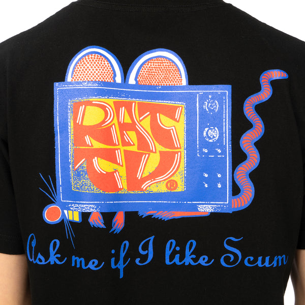 Poggy's Box | Rat TV T-Shirt Black - Concrete