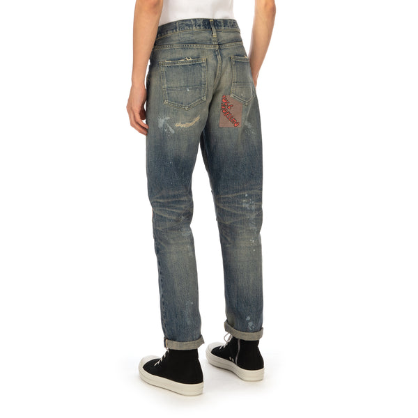 Poggy's Box | x FDMTL Patch Denim Pants Indigo - Concrete