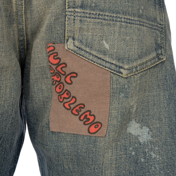 Poggy's Box | x FDMTL Patch Denim Pants Indigo - Concrete