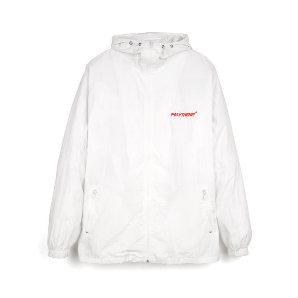Polythene* Optics | Zipped Nylon Windbreaker Jacket White - Concrete