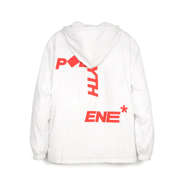 Polythene* Optics | Zipped Nylon Windbreaker Jacket White - Concrete