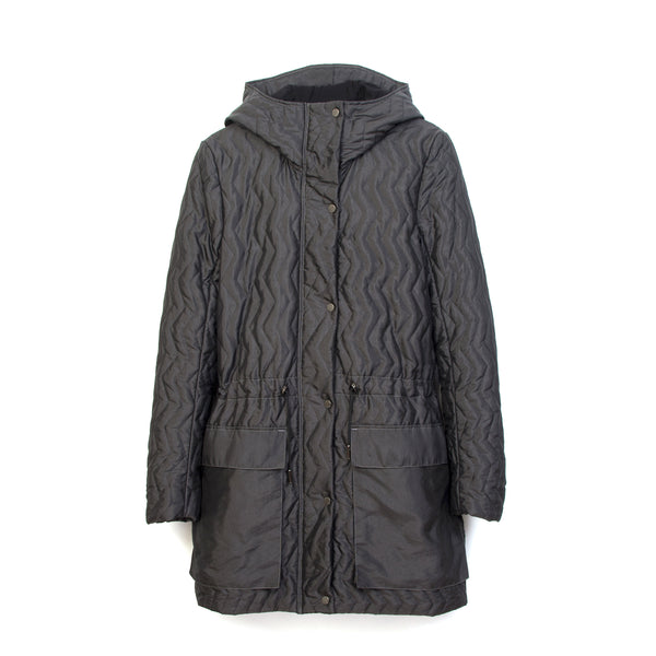Christopher Raeburn Womens Zig Zag Quilted Coat Black - Concrete