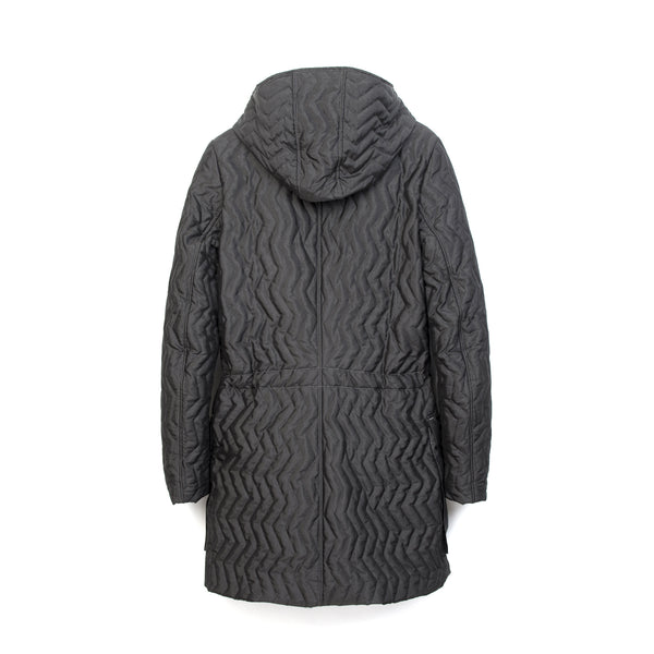Christopher Raeburn Womens Zig Zag Quilted Coat Black - Concrete