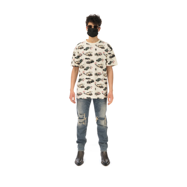 REPRESENT | Vintage Car All Over T-Shirt Off White - Concrete