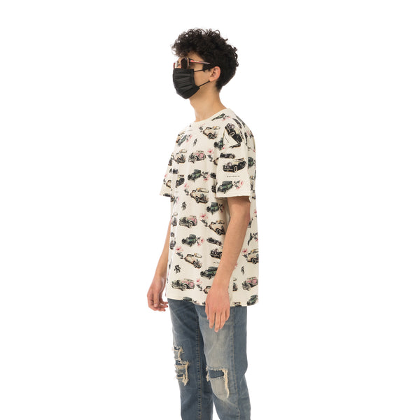 REPRESENT | Vintage Car All Over T-Shirt Off White - Concrete