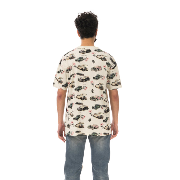 REPRESENT | Vintage Car All Over T-Shirt Off White - Concrete