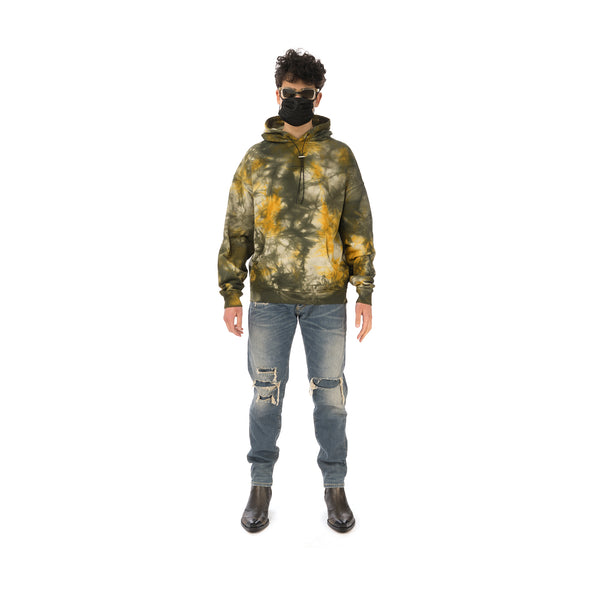 REPRESENT | Logo Hoodie Yellow Tie Dye - Concrete