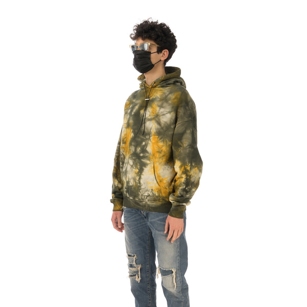 REPRESENT | Logo Hoodie Yellow Tie Dye - Concrete