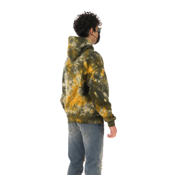 REPRESENT | Logo Hoodie Yellow Tie Dye - Concrete