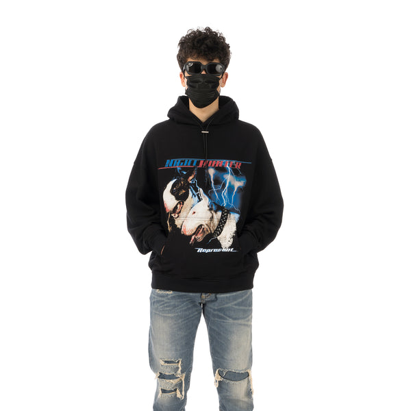 REPRESENT | Night Hunter Hoodie Jet Black - Concrete