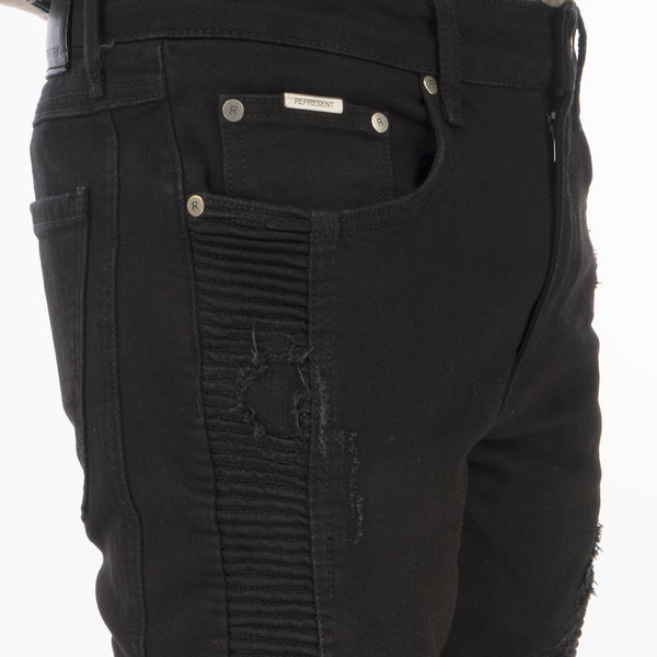REPRESENT | Biker Denim Black - Concrete