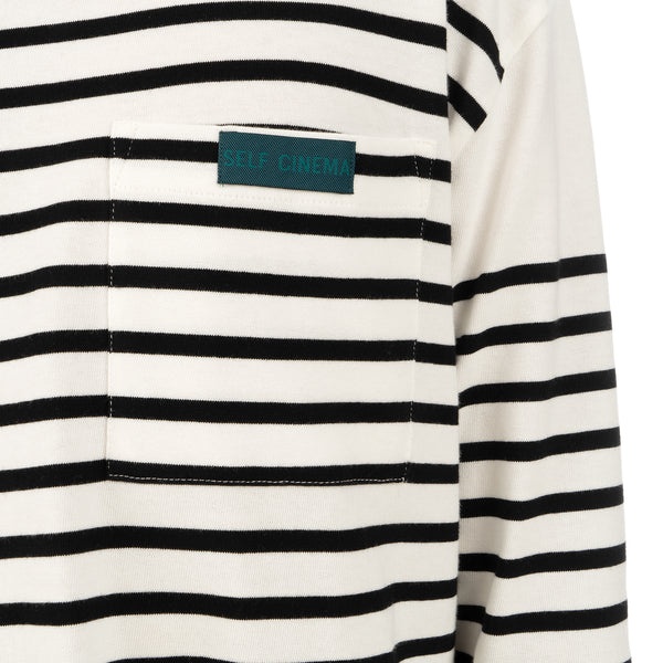 SELF CINEMA | M Breton White / Black Stripe - Concrete