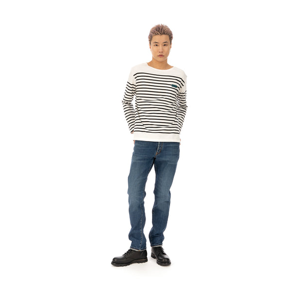 SELF CINEMA | M Breton White / Black Stripe - Concrete