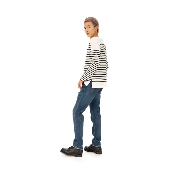 SELF CINEMA | M Breton White / Black Stripe - Concrete
