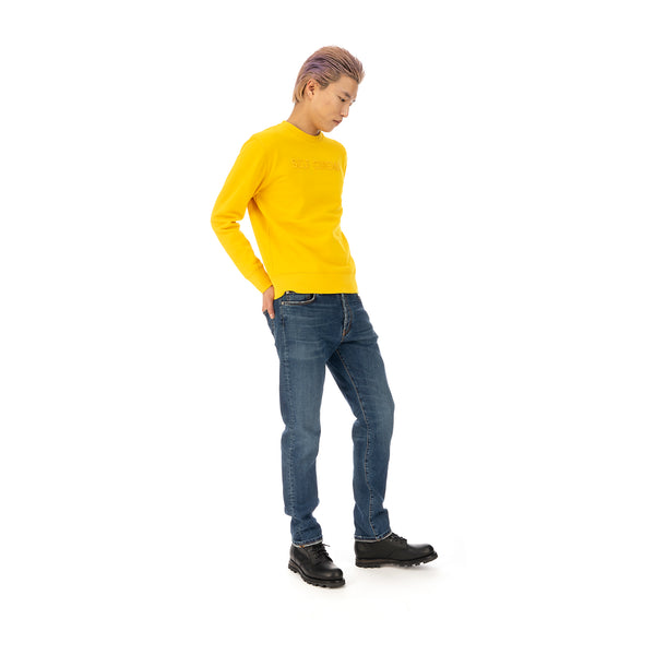 SELF CINEMA | M Embroidered Sweatshirt Yellow - Concrete