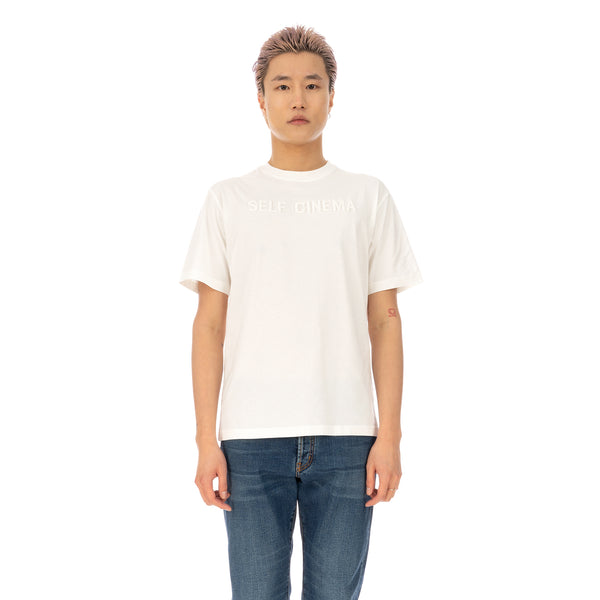 SELF CINEMA | M Embroidered T-Shirt Off White - Concrete