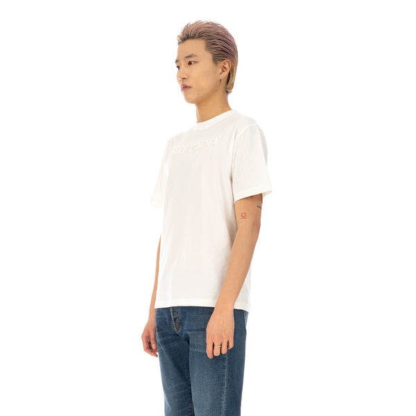 SELF CINEMA | M Embroidered T-Shirt Off White - Concrete