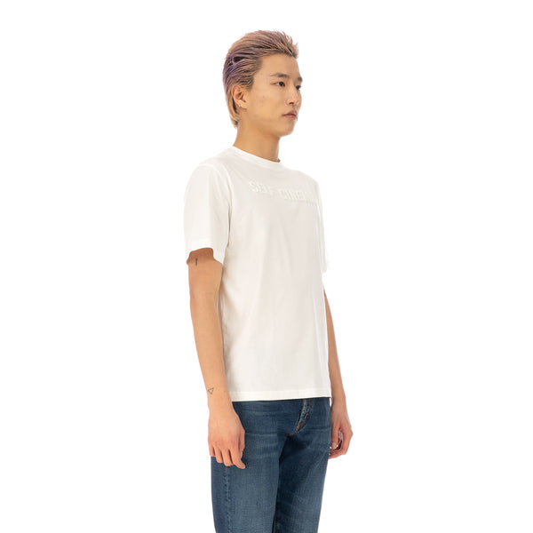 SELF CINEMA | M Embroidered T-Shirt Off White - Concrete