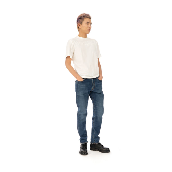 SELF CINEMA | M Embroidered T-Shirt Off White - Concrete