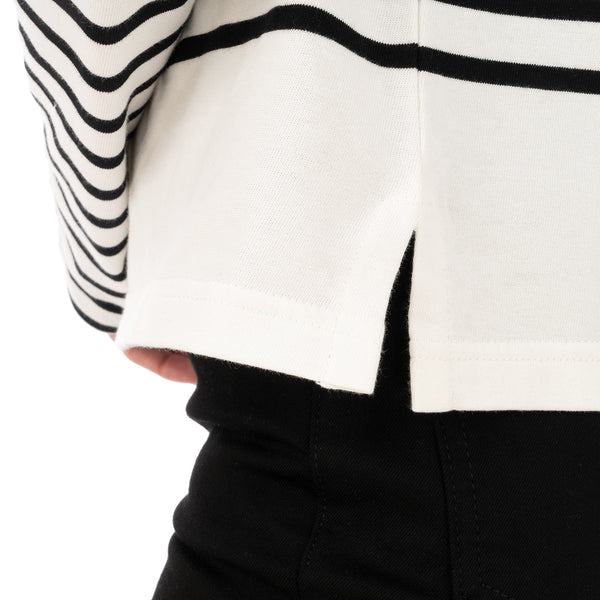 SELF CINEMA | W Breton White / Black Stripe - Concrete