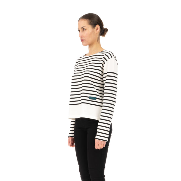 SELF CINEMA | W Breton White / Black Stripe - Concrete