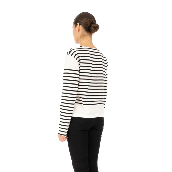 SELF CINEMA | W Breton White / Black Stripe - Concrete