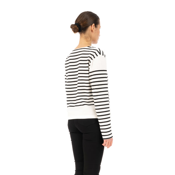 SELF CINEMA | W Breton White / Black Stripe - Concrete