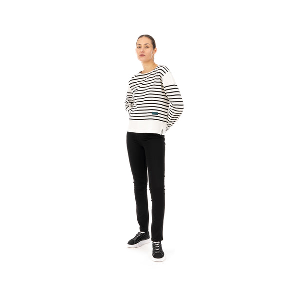 SELF CINEMA | W Breton White / Black Stripe - Concrete