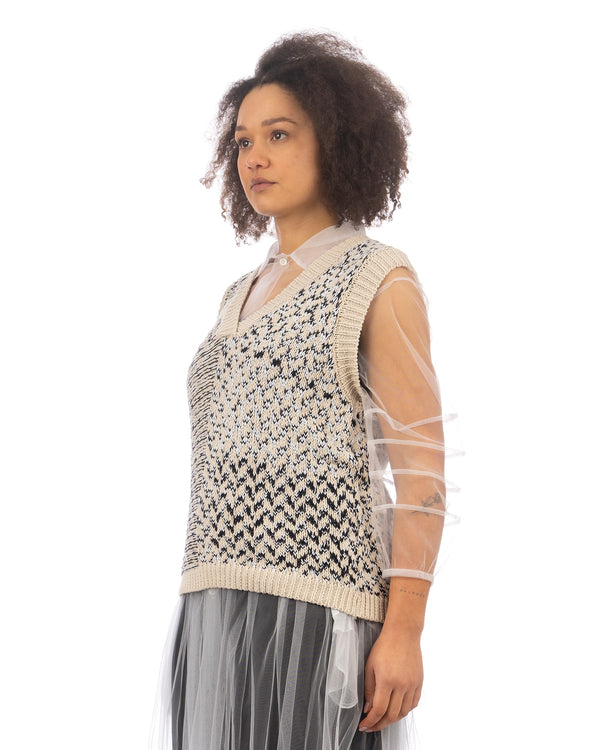 Henrik Vibskov | Half Vest Black / Grey - Concrete