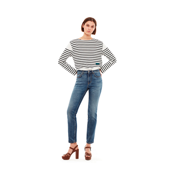 SELF CINEMA | W Slim Straight Jean Mid Blue Vintage - Concrete
