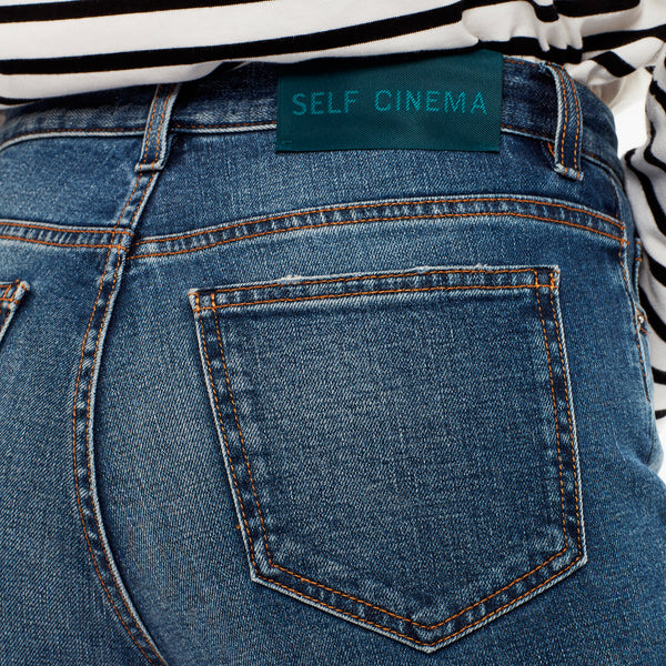 SELF CINEMA | W Slim Straight Jean Mid Blue Vintage - Concrete