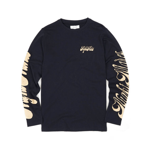 Soulland | Byrd L/S T-Shirt Navy - Concrete