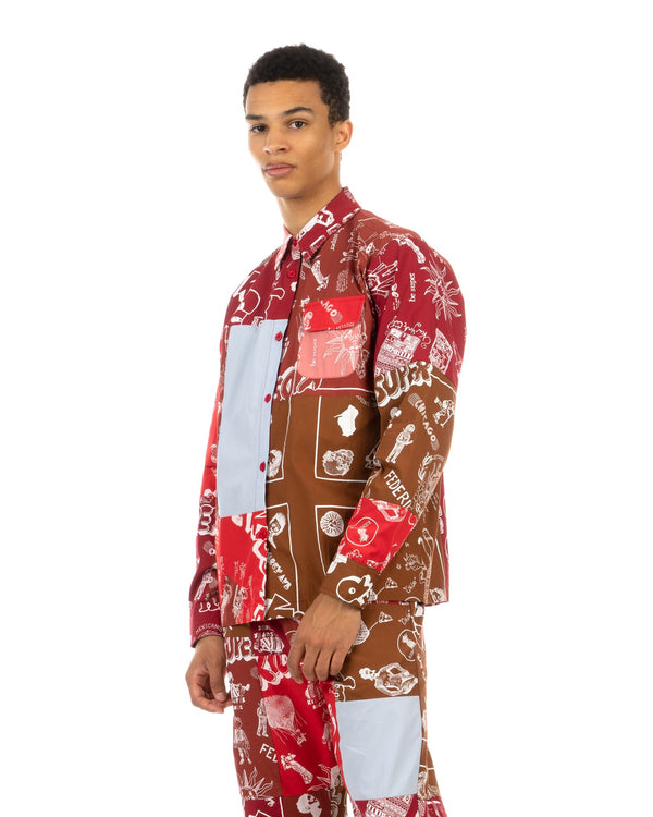 KidSuper | Super Patchwork Jacket Red - Concrete