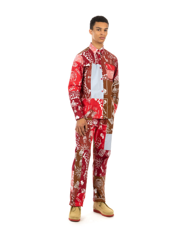KidSuper | Super Patchwork Jacket Red - Concrete