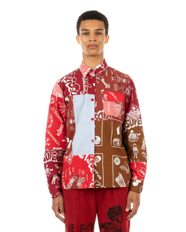 KidSuper | Super Patchwork Jacket Red - Concrete