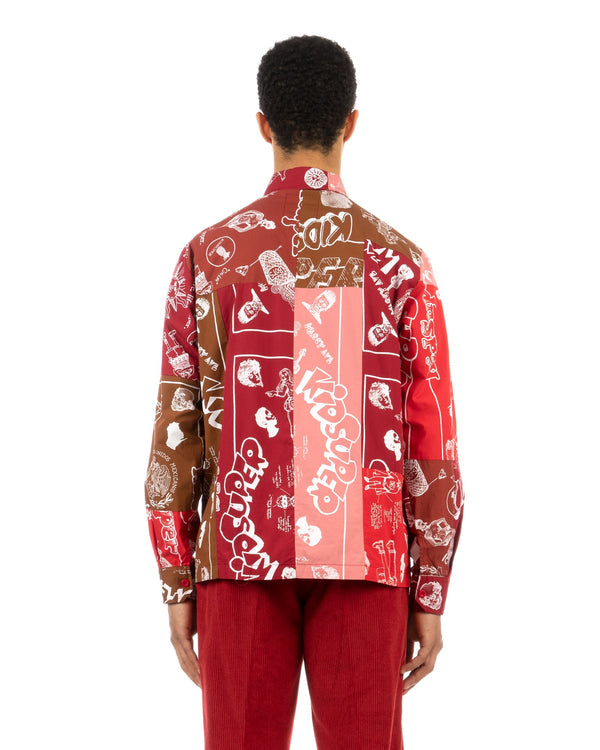 KidSuper | Super Patchwork Jacket Red - Concrete