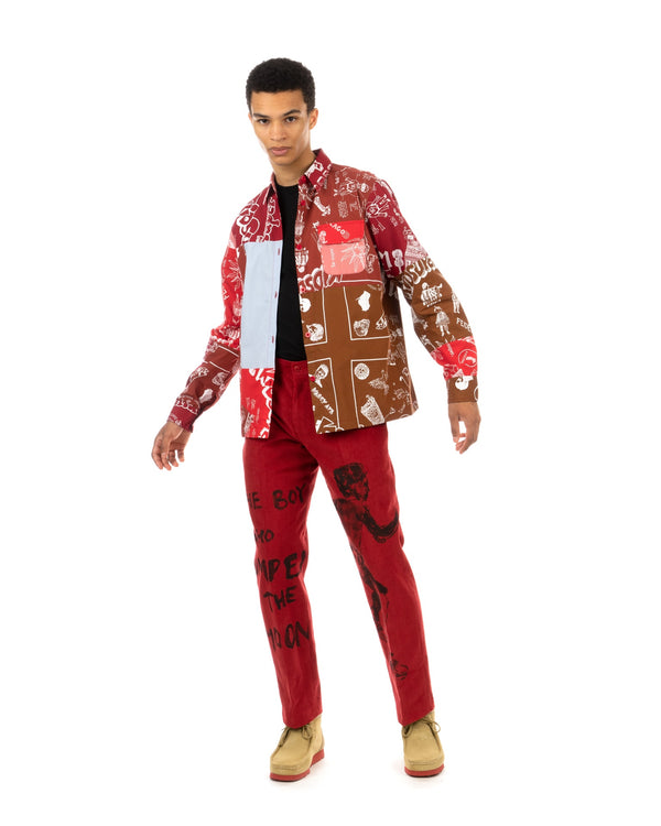 KidSuper | Super Patchwork Jacket Red - Concrete