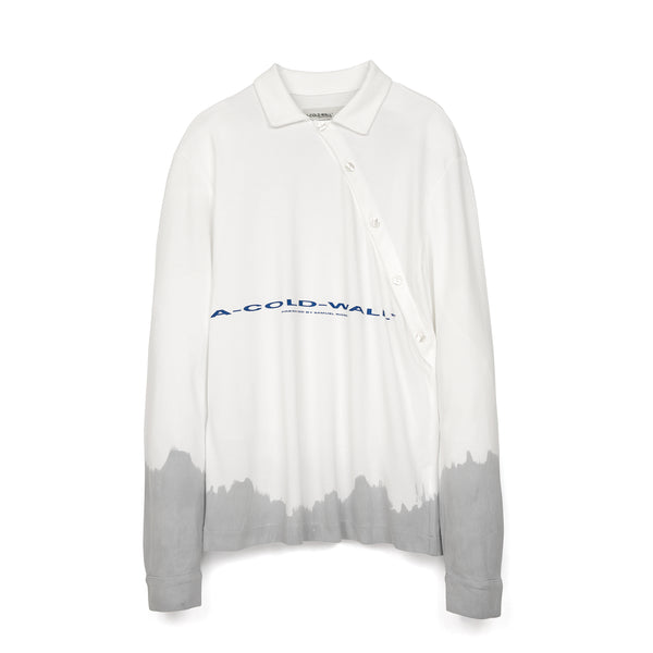 A-COLD-WALL* | Recut Polo Longsleeve Shirt White - Concrete