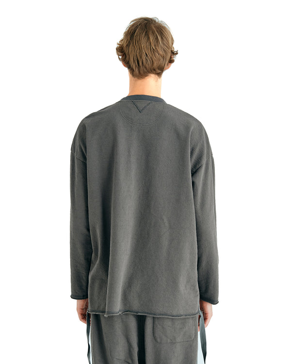 White Mountaineering | College Flocky Pullover Charcoal - Concrete