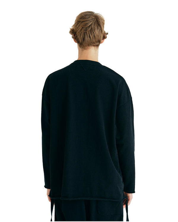 White Mountaineering | Leather-Like Pullover Black - Concrete