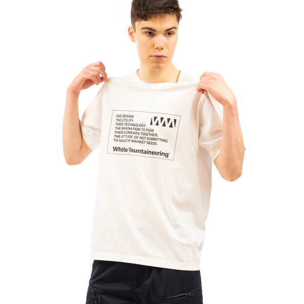 White Mountaineering | WM Label Printed T-Shirt White - Concrete