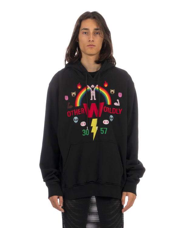 Walter Van Beirendonck | Oversized Rainbow Hoody Black - Concrete
