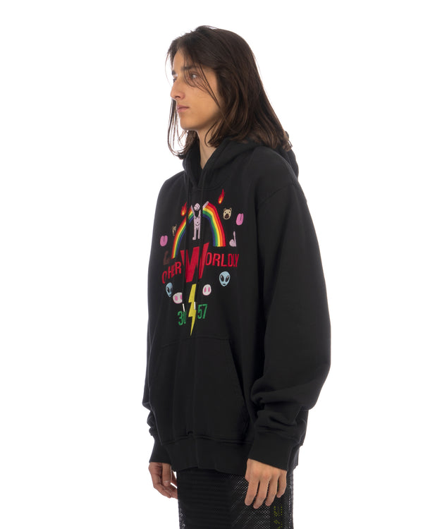 Walter Van Beirendonck | Oversized Rainbow Hoody Black - Concrete
