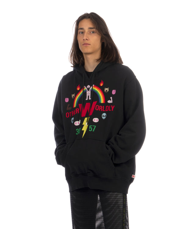 Walter Van Beirendonck | Oversized Rainbow Hoody Black - Concrete