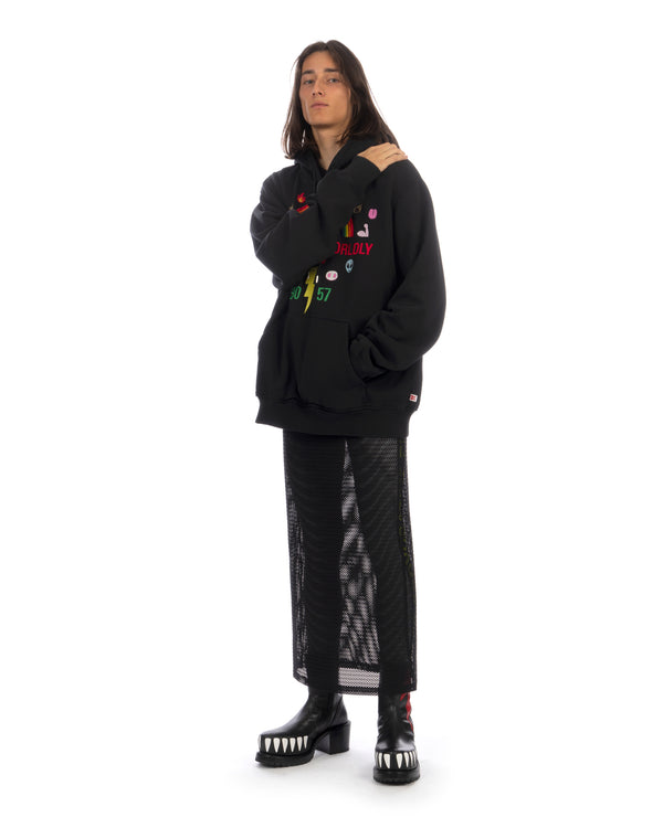 Walter Van Beirendonck | Oversized Rainbow Hoody Black - Concrete