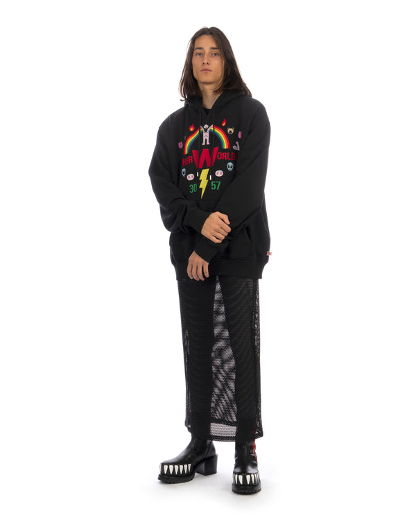 Walter Van Beirendonck | Oversized Rainbow Hoody Black - Concrete
