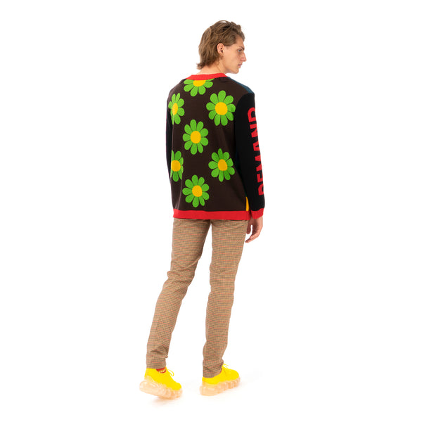 Walter Van Beirendonck | Demand Freedom Collared Knitted Crew Black - Concrete