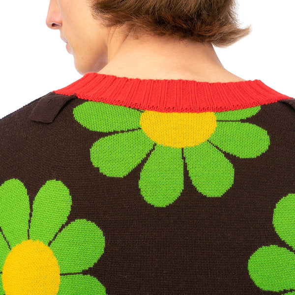 Walter Van Beirendonck | Demand Freedom Collared Knitted Crew Black - Concrete