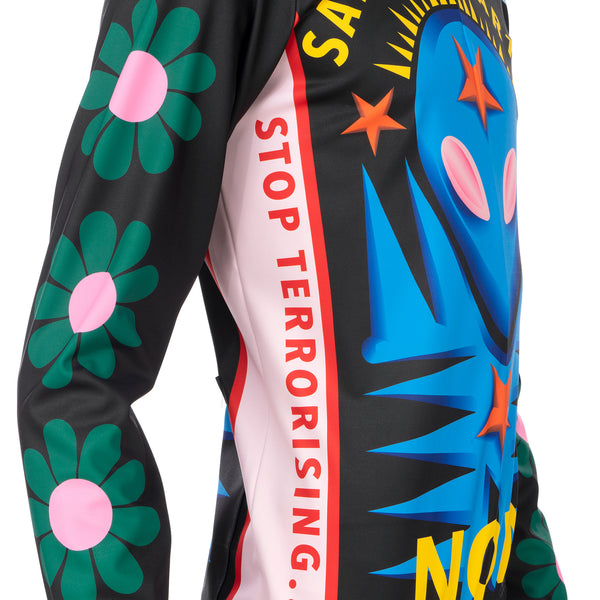 Walter Van Beirendonck | Save Planet EarthBike Top Black - Green Daisy - Concrete