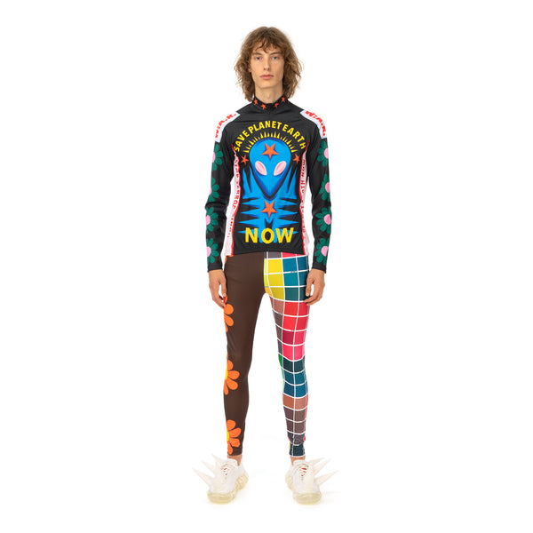 Walter Van Beirendonck | Save Planet EarthBike Top Black - Green Daisy - Concrete